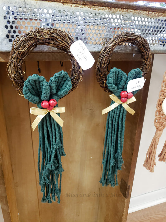 Holly Grapevine Wreath