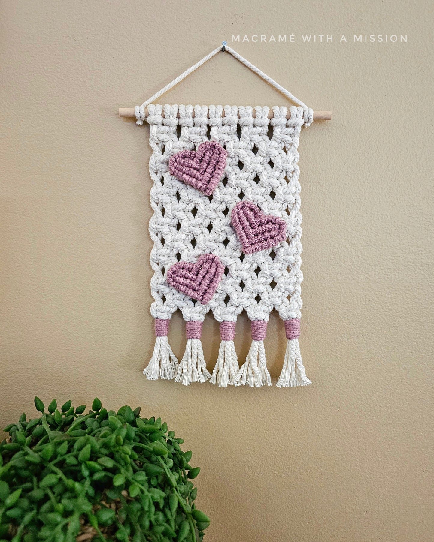 3 Mini Hearts Wall Hanging
