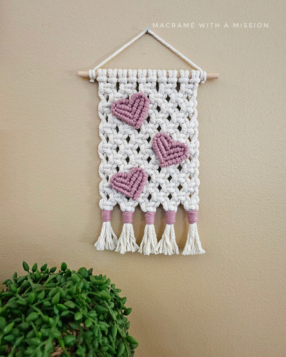 3 Mini Hearts Wall Hanging