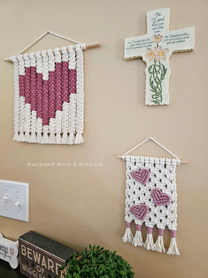 3 Mini Hearts Wall Hanging