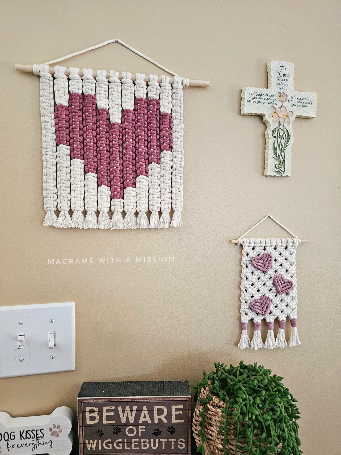 Square Knot Heart Wall Hanging
