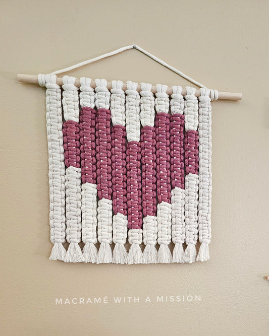 Square Knot Heart Wall Hanging